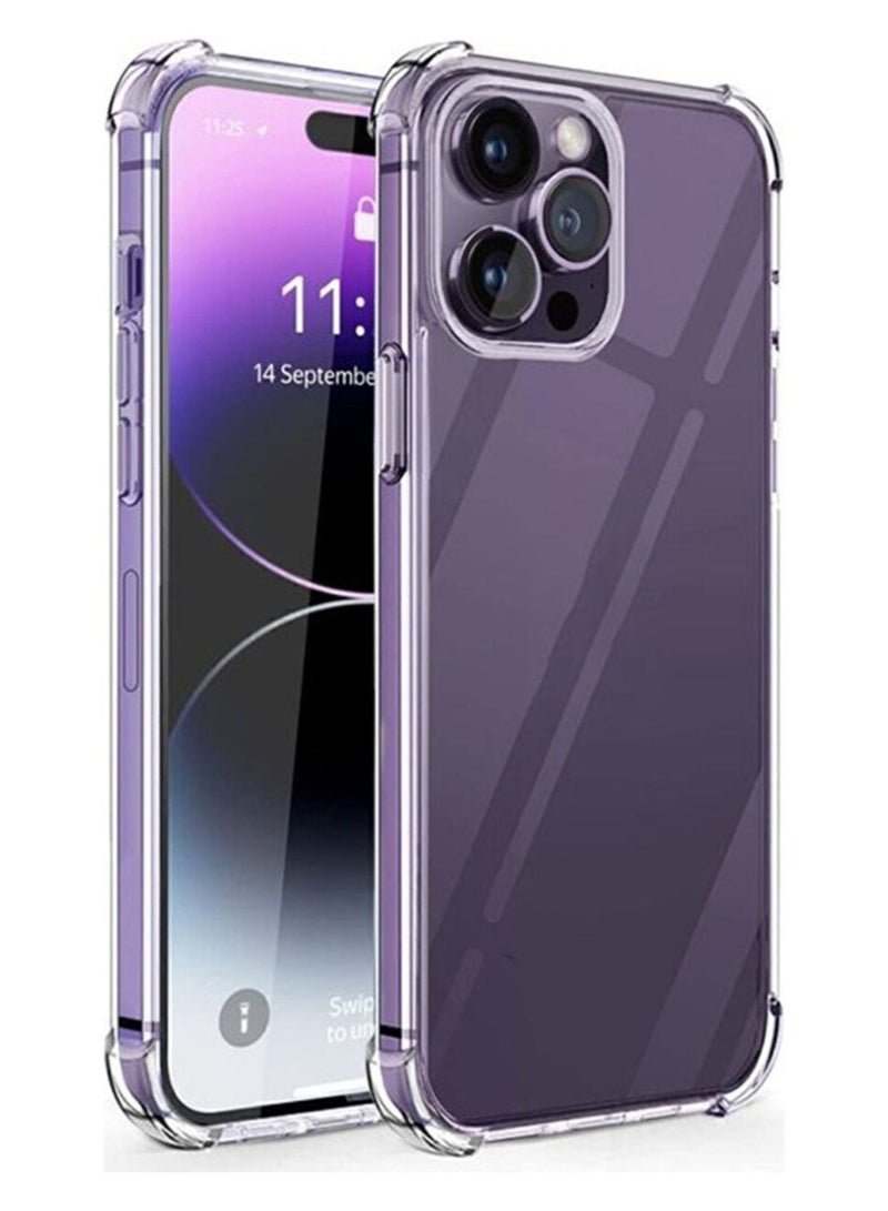 جراب حماية متوافق مع آيفون 14 برو (6.1 بوصة)، غطاء شفاف كريستالي واقٍ مع حواف معززة، تصميم نحيف مقاوم للصدمات، جراب هاتف مرن من مادة TPU لهاتف 14 برو شفاف - Image 1